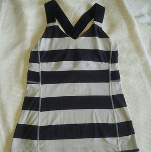 Navy blue striped lululemon tank